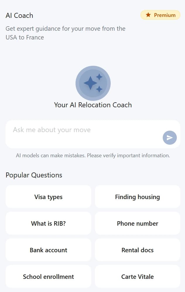 AI Coach chat interface