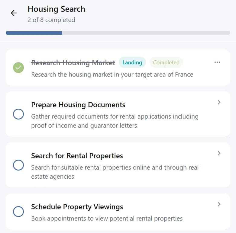Intelligent moving checklist