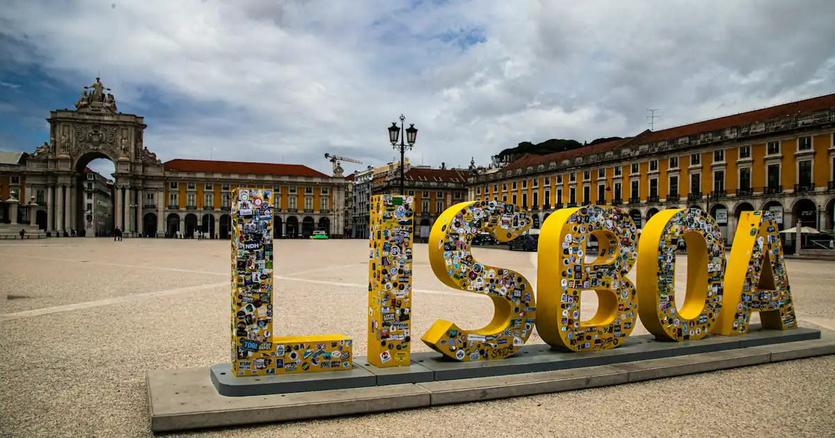 A Lisboa sign in Lisbon, Portugal